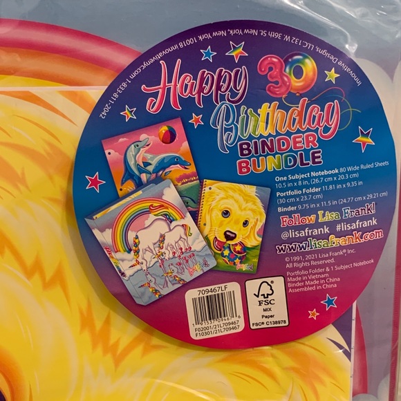 LISA FRANK 30th birthday binder bundle (NEW) - Picture 3 of 6